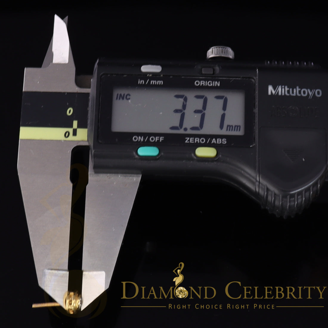 DiamondCelebritees 10K Real Yellow Gold with Real 0.05ct Diamonds Round Women's & Men's Earrings
