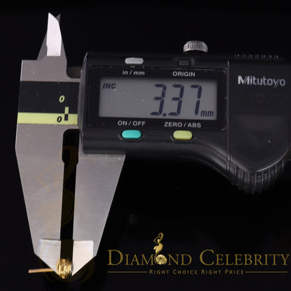 DiamondCelebritees 10K Real Yellow Gold with Real 0.05ct Diamonds Round Women's & Men's Earrings