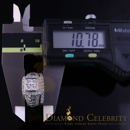DiamondCelebritees 3.89ct Cubic Zirconia Sterling White Silver Square Engagement Womens Ring Size 7