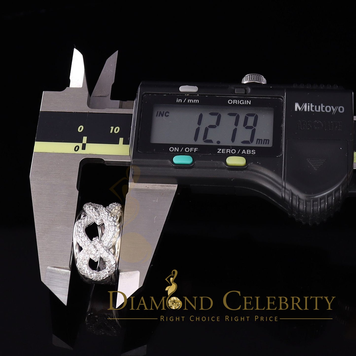 DiamondCelebritees 925 Sterling White Silver Round chain 2.0ct Cubic Zirconia Womens Ring Size 7