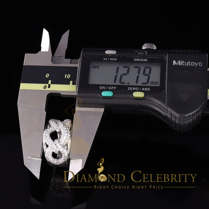 DiamondCelebritees 925 Sterling White Silver Round chain 2.0ct Cubic Zirconia Womens Ring Size 7