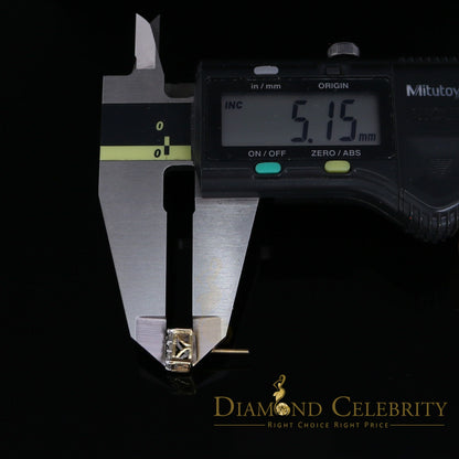 DiamondCelebritees 10K Real Yellow Gold Real Diamond 0.75CT Men's/Women's Stud Square Earring