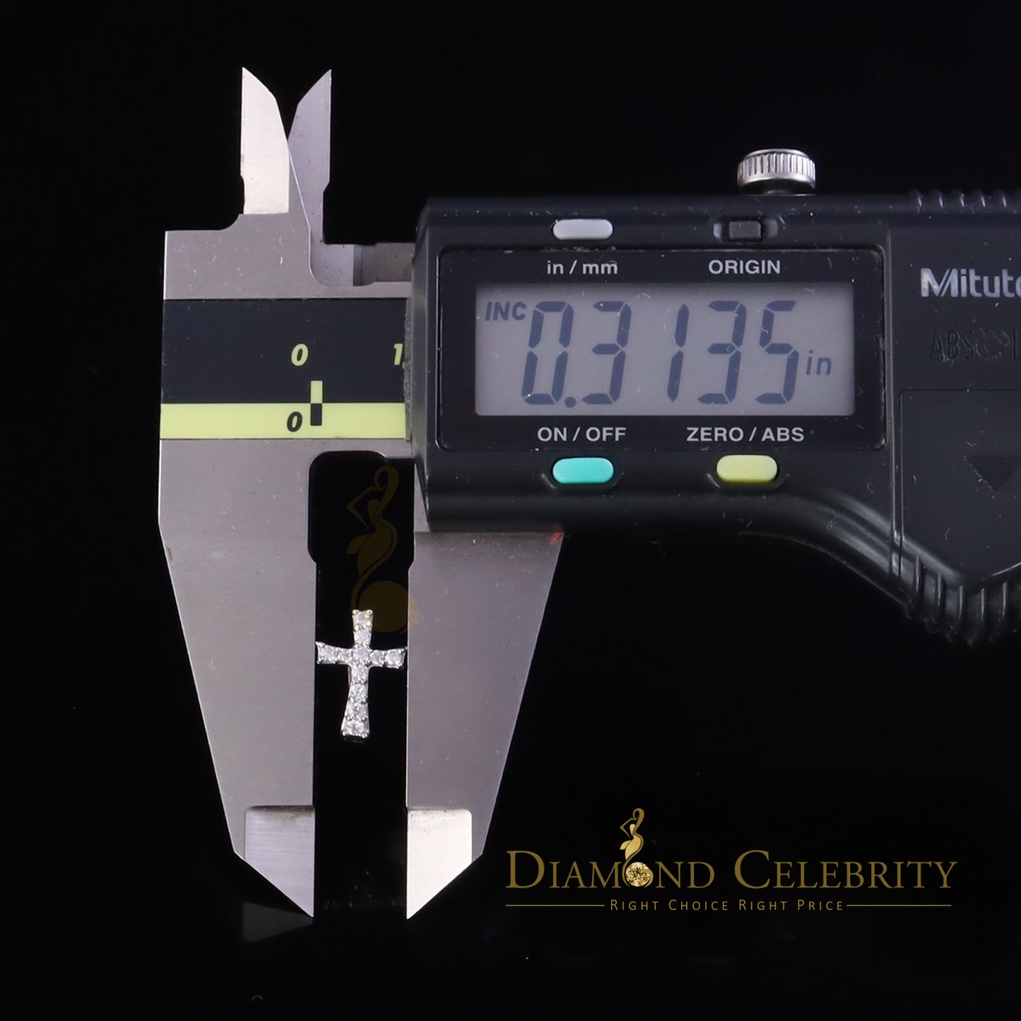 Diamondcelebritees 925 Silver Round Shape White Hip Hop Cross Stud Earrings 22 Moissanite for Women