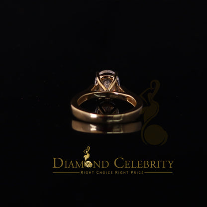 King Of Blings  10K Yellow Gold 2.00CT VVS' 'FL' D clr Oval Cut Solitaire Moissonite Ring S/7