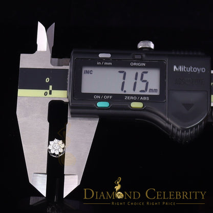 DiamondCelebritees  White 925 Silver Cubic 0.14ct Zirconia Women's & Men's Hip Hop Flower Earrings