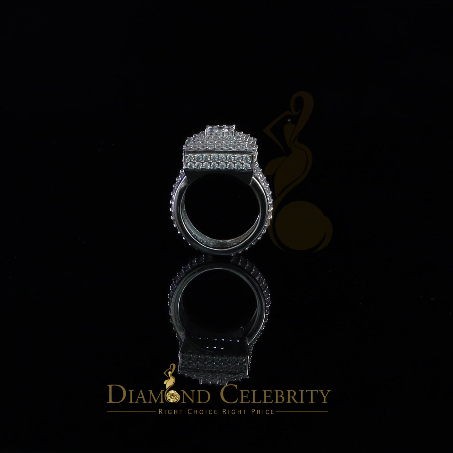 DiamondCelebritees 925 Sterling Silver White 14.0ct Cubic Zirconia Square Women's Gifts Ring Size 9