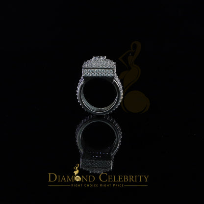 DiamondCelebritees 925 Sterling Silver White 14.0ct Cubic Zirconia Square Women's Gifts Ring Size 9