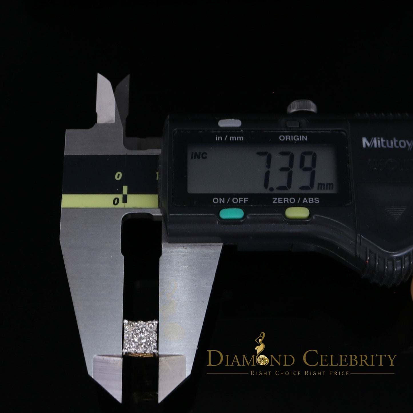 DiamondCelebritees 10K Real Yellow Gold Real Diamond 0.75CT Men's/Women's Stud Square Earring