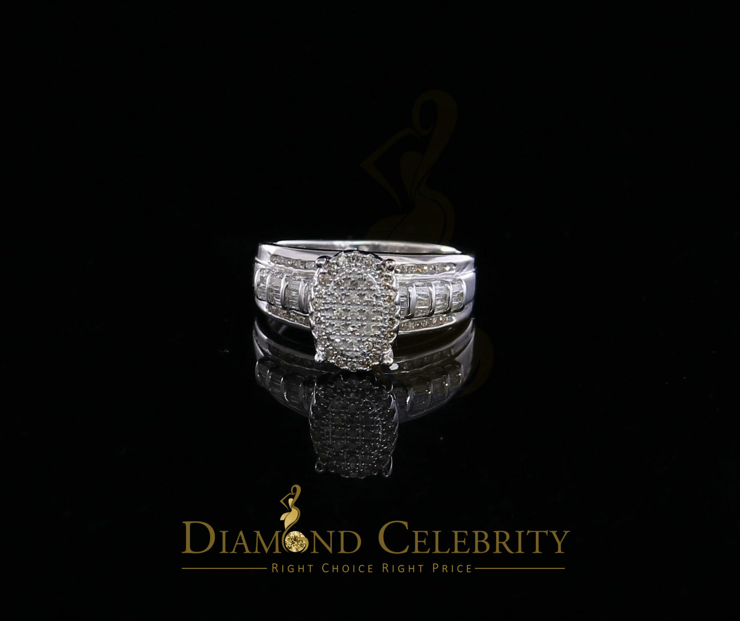DiamondCelebritees 0.50 CT Real Diamond Womens Sterling Silver White Ring Size 7 marquise shape
