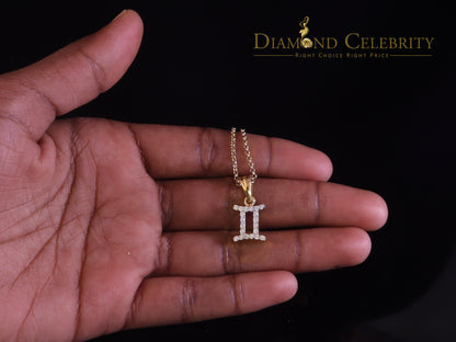 DiamondCelebritees 0.50ct Cubic Zirconia Yellow Silver GEMINI JUNE Month Pendant Men's & Women's