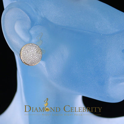 DiamondCelebritees 925 Sterling Silver Yellow Hip Hop 0.66ct Diamond Men's/ Women's Stud Earrings