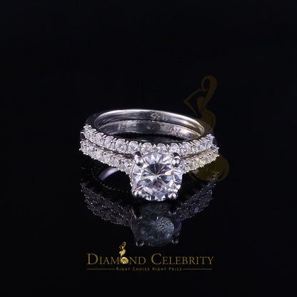 DiamondCelebritees 4.29ct White Cubic Zirconia 925 Sterling Silver Bridal Fashion Womens Ring SZ 7