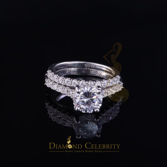 DiamondCelebritees 4.29ct White Cubic Zirconia 925 Sterling Silver Bridal Fashion Womens Ring SZ 7