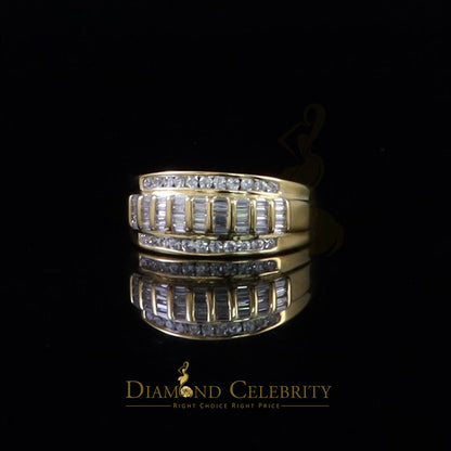 DiamondCelebritees 925 Yellow 1.75ct Cubic Zirconia Silver Men's Adjustable Ring From SZ 9 to 11