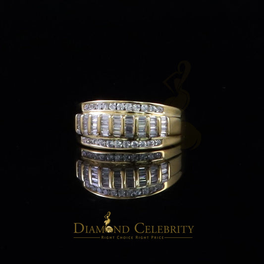 DiamondCelebritees 925 Yellow 1.75ct Cubic Zirconia Silver Men's Adjustable Ring From SZ 9 to 11