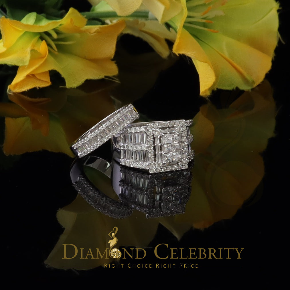 DiamondCelebritees 925 Sterling White Silver Square 5.0ct Cubic Zirconia Bridal Womens Ring Size 8