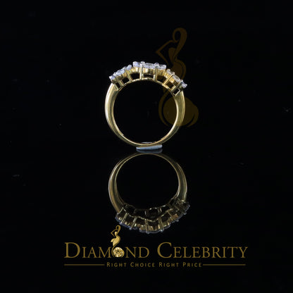 DiamondCelebritees 925 Sterling YellowSilver Cubic Zirconia 5.50ct Floral Set Womens Ring Size 6.50