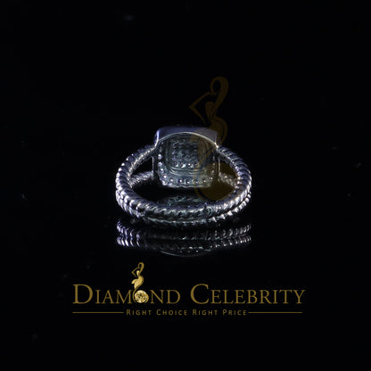 DiamondCelebritees 0.95ct Cubic Zirconia 925 Sterling White Silver Square Womens Ring Size 7.5