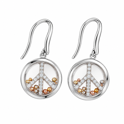 DiamondCelebritees  White Men's Hip Hop CZ Round dangling 925 Sterling SilverCZ Earrings