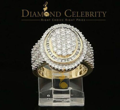 DiamondCelebritees 925 Sterling Silver Yellow Cubic Zirconia 5.0ct Oval Engagement Womens Ring SZ 7