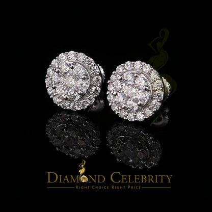 DiamondCelebritees  925 White Silver 1.96ct Cubic Zirconia Hip Hop Women's & Men's Round Earrings