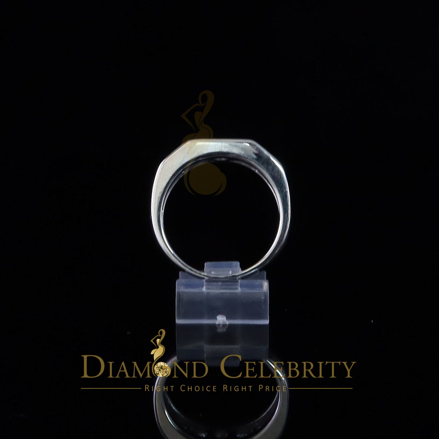 DiamondCelebritees  Sterling Silver 925 White 1.0ct Cubic Zirconia Men's Ring Size 11