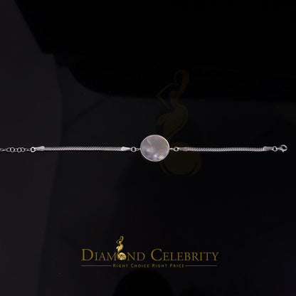 DiamondCelebritees White 925 Sterling Silver Women's Mother Of Pearl Tree Of Life Bracelet Size 8