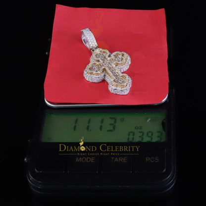 Diamondcelebritees  New Buttony Cross 925 Silver White 4.50ct VVS D Moissanite Pendant Men's/Womens