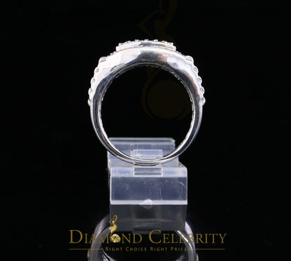 DiamondCelebritees 0.25 CT Real Diamond 925 Sterling White Silver Two Tone Shine Men's Ring Size 10