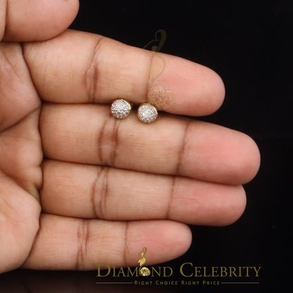 DiamondCelebritees 0.25ct Diamond 925 Silver Yellow For Men's / Women's Round Earrings