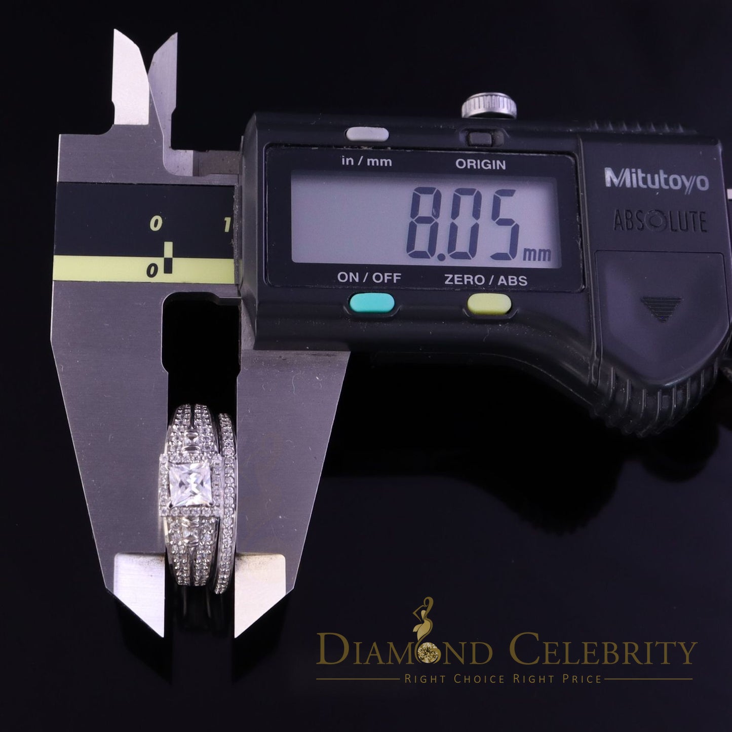 DiamondCelebritees White Sterling Silver Square Cubic Zirconia 1.11ct Womens Fashion Ring Size 7