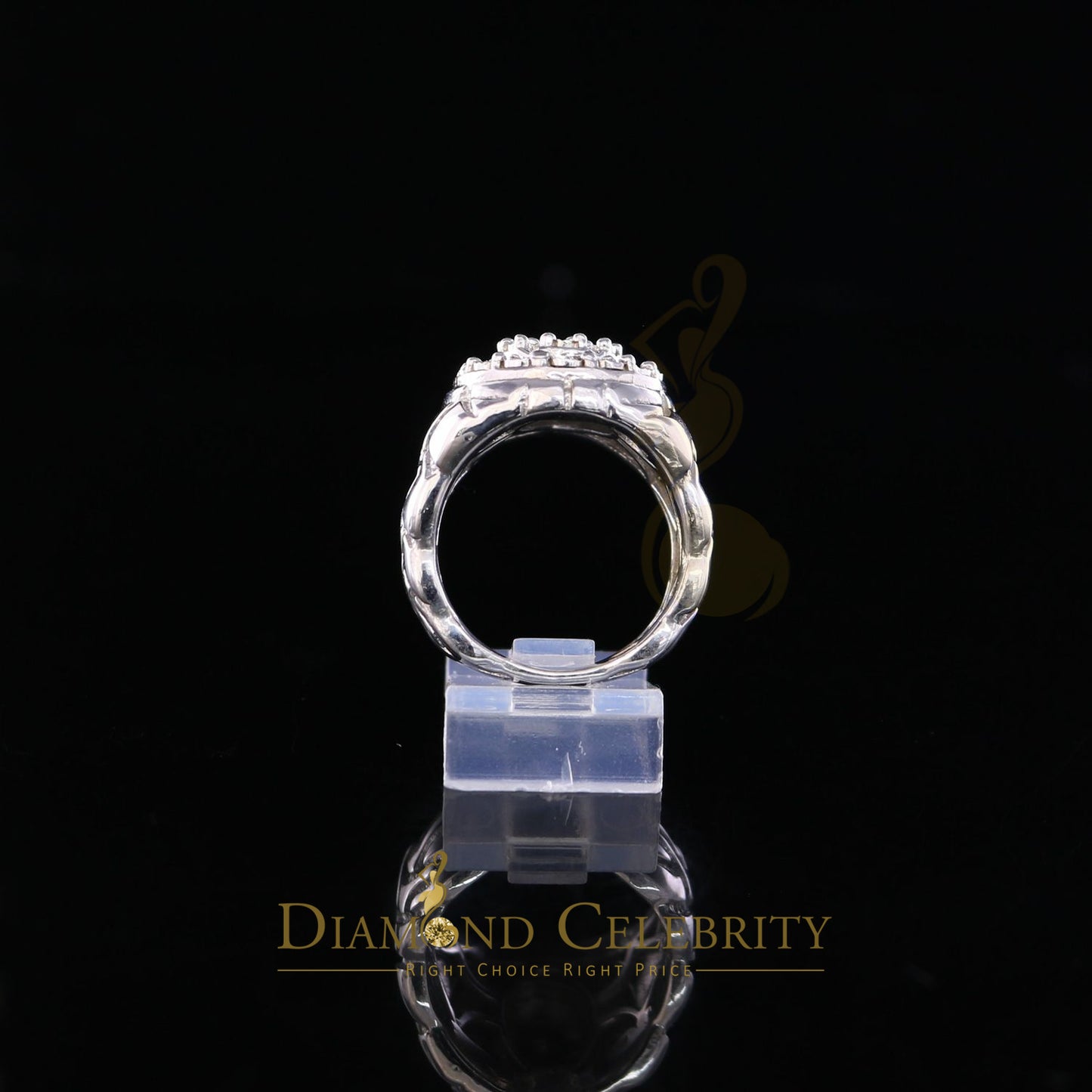 DiamondCelebritees 0.30CT Real Diamond Men's 925 Sterling Silver White Ring Size 8 Antique Design