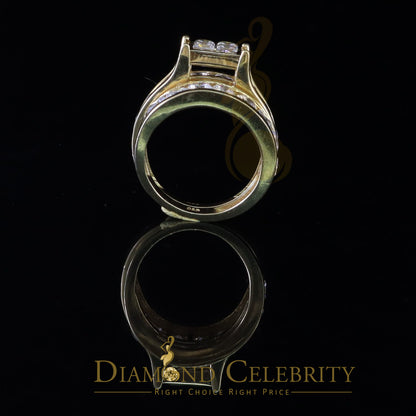 DiamondCelebritees 925 Sterling Yellow Silver 3.50 ct Square Cubic Zirconia Bridal Womens Ring SZ 8
