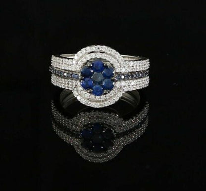 DiamondCelebritees 925 Sterling White Silver 2.50ct Floral Shape Cubic Zirconia Womens Ring SZ 6.5