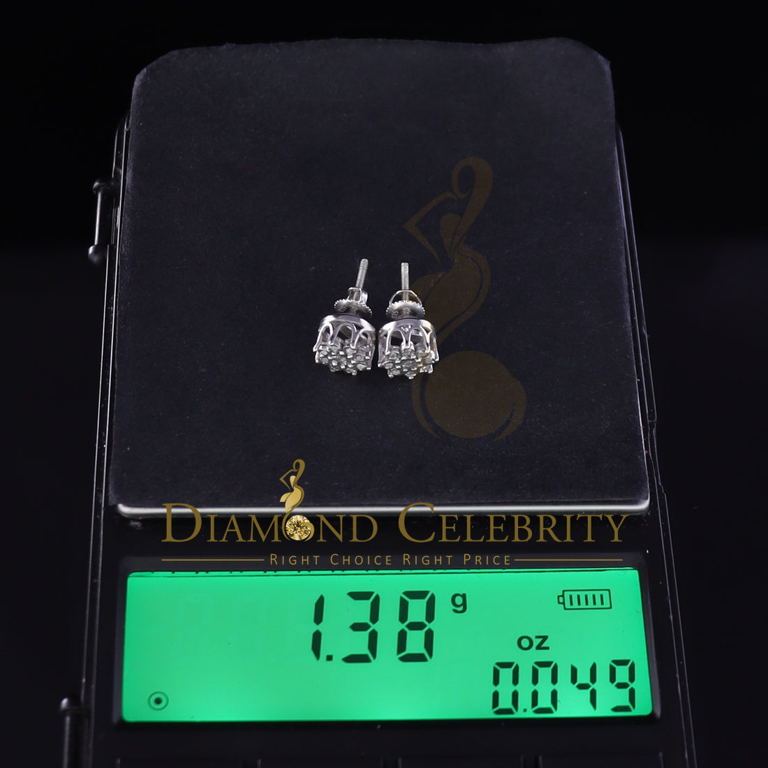 DiamondCelebritees 0.05ct Diamond 925 Sterling Silver White For Men's & Women's Floral Earrings