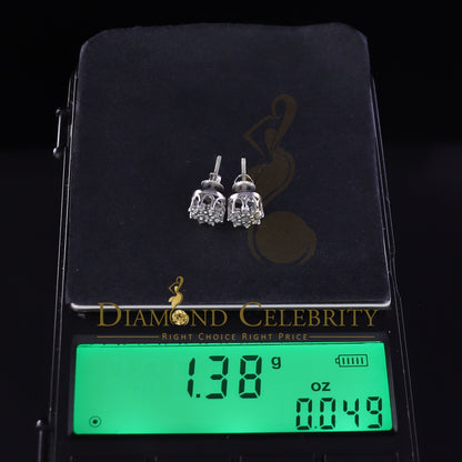 DiamondCelebritees 0.05ct Diamond 925 Sterling Silver White For Men's & Women's Floral Earrings