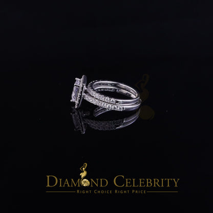 DiamondCelebritees 5.50ct White Cubic Zirconia 925 Sterling Silver Bridal Style Women's Ring Size 7