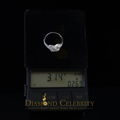 DiamondCelebritees Religious White Butterfly 925 Silver CZ Mother Mary Women's Ring Size 9.5