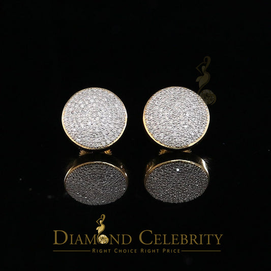 DiamondCelebritees 925 Sterling Silver Yellow Hip Hop 0.66ct Diamond Men's/ Women's Stud Earrings