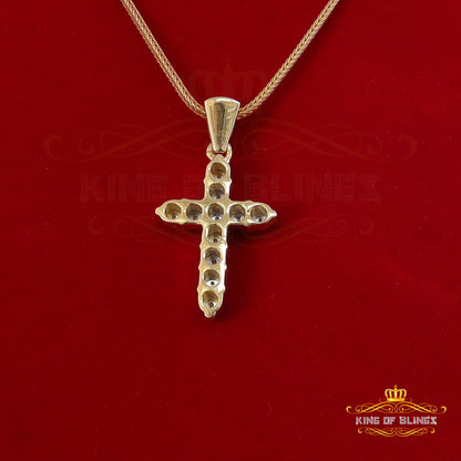 DiamondCelebritees  Real 0.33ct Diamond 925 Sterling Silver CROSS Charm Necklace Yellow Pendant