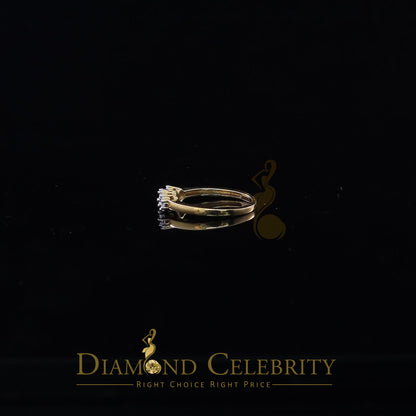 DiamondCelebritees 925 Yellow Silver Cubic Zirconia 1.25 ct Past Present Future Women's Ring Size 7