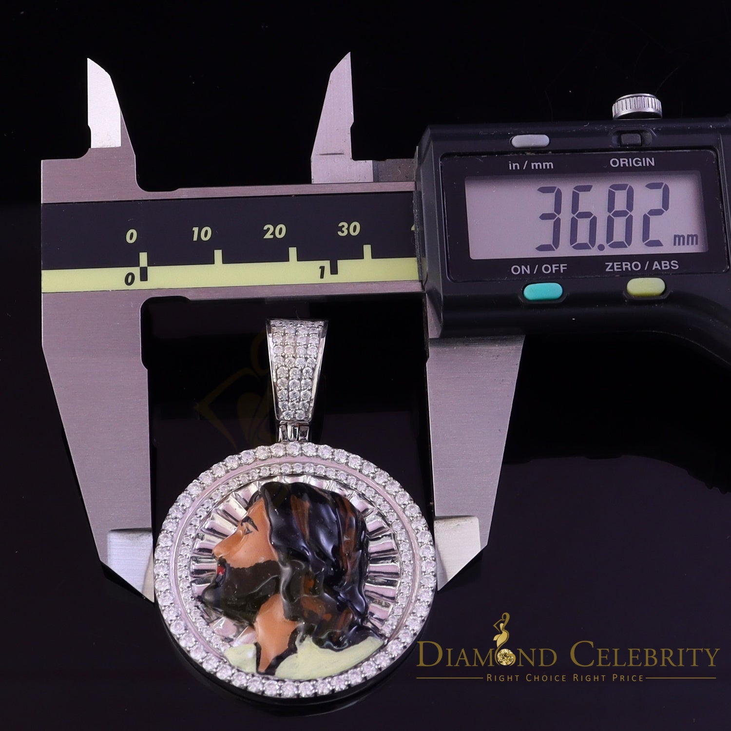 Diamondcelebritees  1.50 inch 925 Silver Enamel JESUS White Pendant 3.00ct Moissanite for He/She