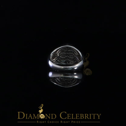 DiamondCelebritees 925 Silver White 1.50ct Cubic Zirconia Wide Oval Engagement Men's Ring Size 11