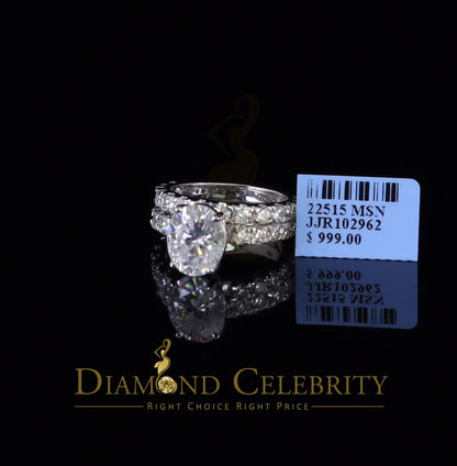 DiamondCelebritees White 7.00ct Moissanite 925 Silver Mens/Women Bridal Rings Oval Shape Size 8