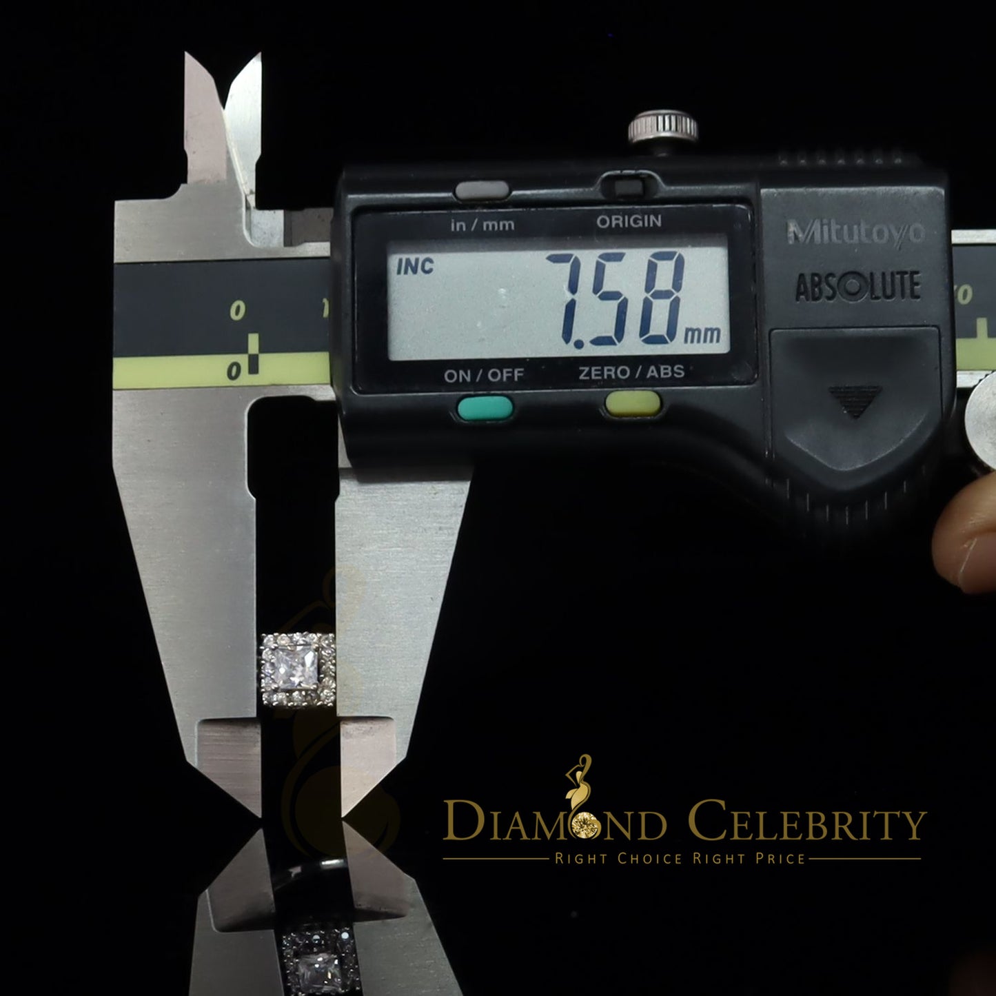 DiamondCelebritees 925 Silver White 0.75ct Square Shape Engagement CZ Women's Ring Size 7