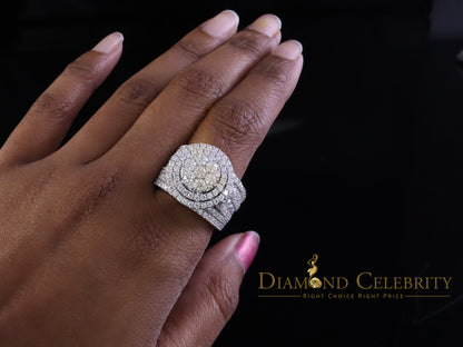 DiamondCelebritees 925 Silver Moissanite Cluster Stone Shape White 4.00ct VVS 'D' Rings SZ 8 Men's