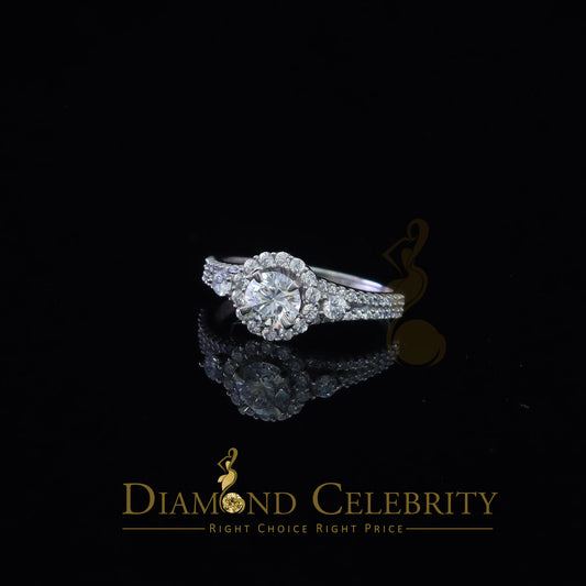 DiamondCelebritees 2.50ct Sterling Silver White Cubic Zirconia Flower Wedding Women's Ring Size 7