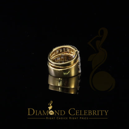 DiamondCelebritees 925 Sterling Yellow Silver Square 5.0ct Cubic Zirconia Bridal Womens Ring Size 7