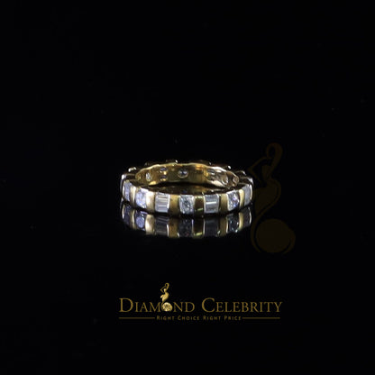 DiamondCelebritees 925 Sterling Yellow Silver 3.12ct Cubic Zirconia Eternity Women's Ring Size 8