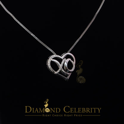 DiamondCelebritees White 925 Sterling Silver Heart and XO Shape Pendant 0.21ct Cubic Zirconioa